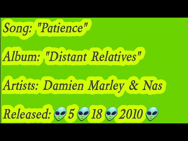 Patience Lyrics Damian Marley( Damian Robert Nesta Marley ) ※