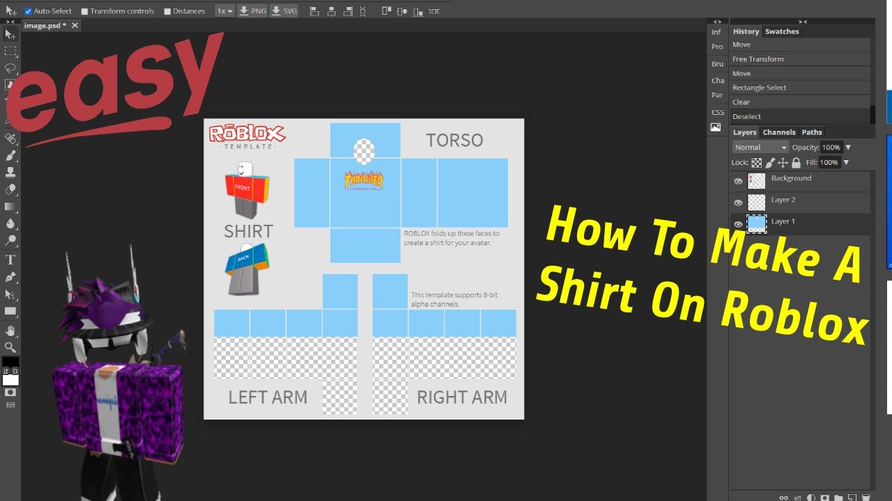 How to make multiple Roblox clothing designs simply. In this video tut