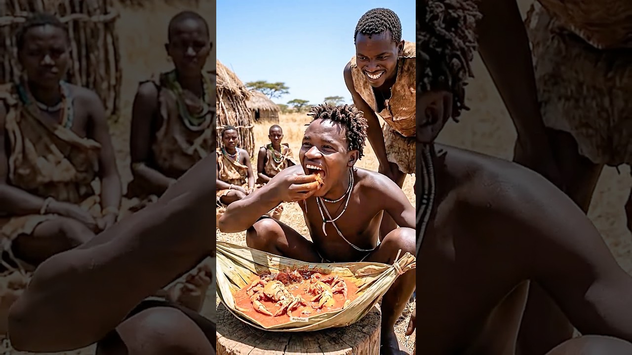 Tribal Mukbang:Spicy Wild Meat Feast in the Village 🔥🍖😱 