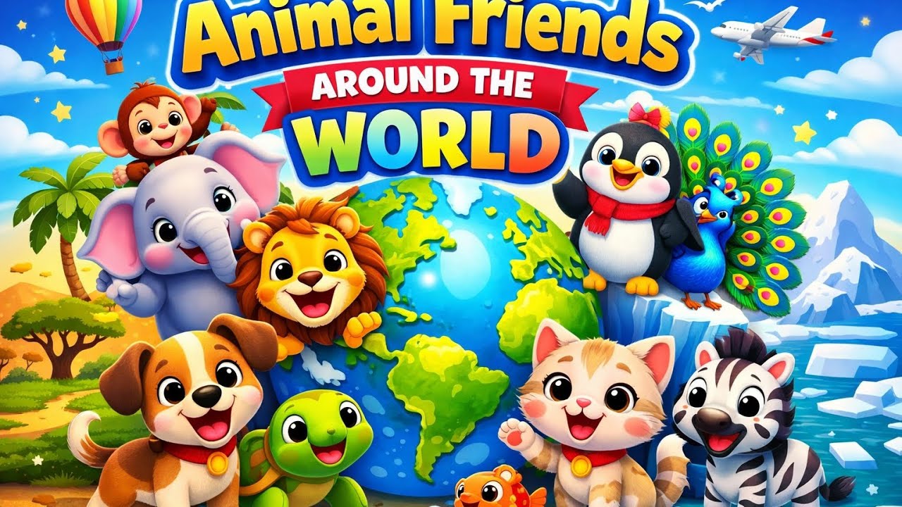 𝗔𝗻𝗶𝗺𝗮𝗹 𝗙𝗿𝗶𝗲𝗻𝗱𝘀 𝗔𝗿𝗼𝘂𝗻𝗱 𝘁𝗵𝗲 𝗪𝗼𝗿𝗹𝗱  || 𝗞𝗶𝗱𝘀 𝗖𝗮𝗿𝘁𝗼𝗻 ||  🌍   𝗟𝗲𝗮𝗿𝗻 𝗔𝗻𝗶𝗺𝗮𝗹 𝗙𝗼𝗿 𝗞𝗶𝗱𝘀   