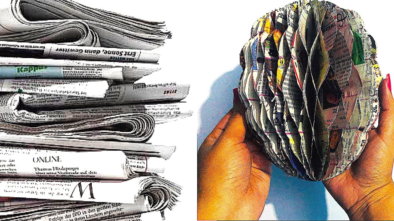 Easy newspaper reuse craft idea / reuse idea using old newspaper YouTube