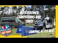 Motorhomes campervans and tents  camping at its best