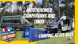 Motorhomes, Campervans and Tents,  Camping At it’s Best