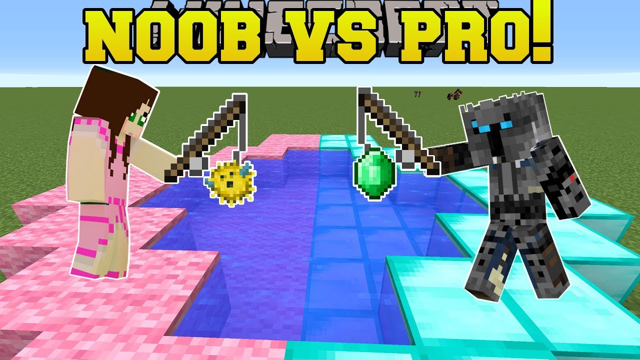 Minecraft: NOOB VS PRO!!! - FISHING FOR GOLD! - Mini-Game