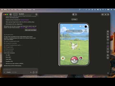 iPhone Duo Pokémon Go but throws are based on how fast you unfold the Duo