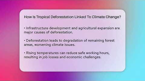 How Is Tropical Deforestation Linked To Climate Change? - Ecosystem Essentials