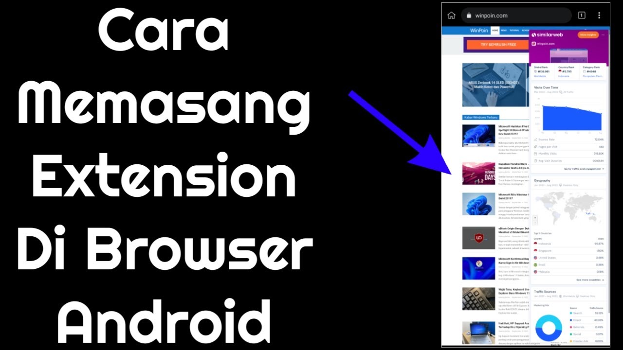 Cara Memasang Extension Di Browser Android - YouTube