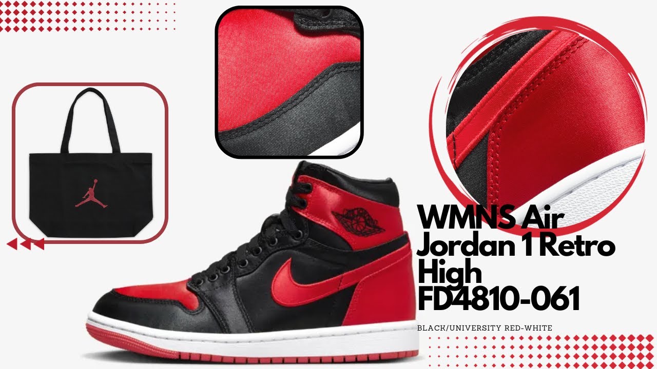 WMNS Air Jordan 1 Retro High Satin Black/University Red-White FD4810-061