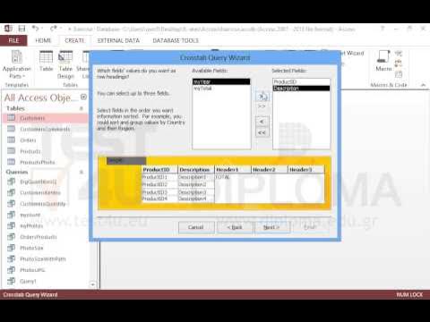 Use the query wizard to create a crosstab query based on the ...