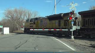Awesome Surprise On Big Freight Train! Fast CSX Stack Train! UP Train Chase! DPU Train + More Trains