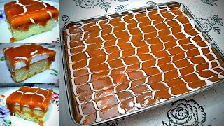 كيكة الحليب بالكراميل الهشة و أحلي طريقة لعمل صوص الكراميل بس من مطبخ ميدو - Caramel cake ????