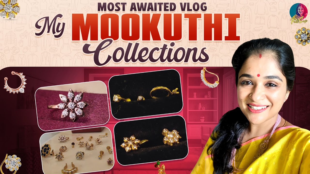 Mookuthi - The Antique Collection takes its inspiration from motifs that  embellish the pillars, walls and roofs of old Tamil temples and homes. Each  of these nose ornaments evokes a rich design