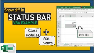 Famous Show difference in status bar - Excel VBA lesson on Class Modules + Application Level Events Wealth
