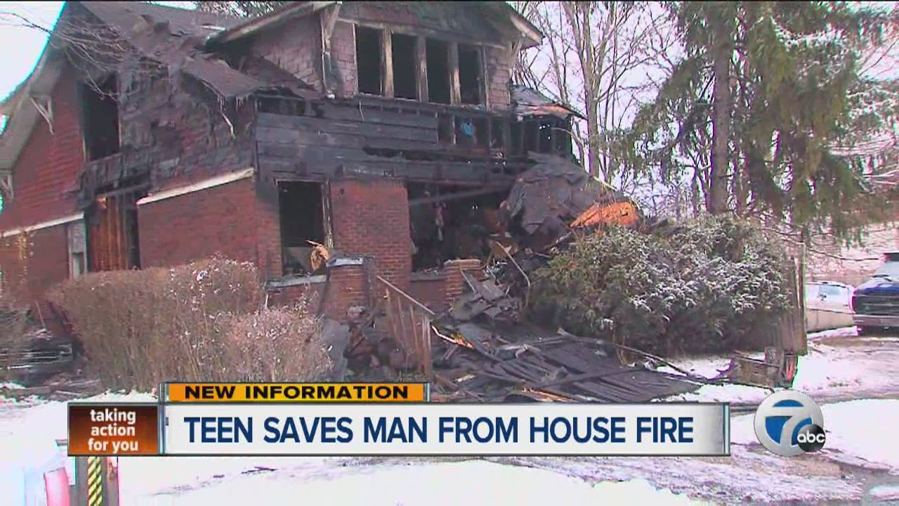 Teen saves man from house fire - YouTube