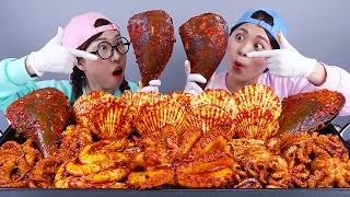 Spicy Seafood Boil Shrimp Octopus Mukbang Dona