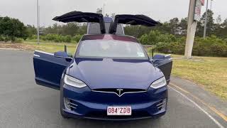 Rent this Blue Tesla Model X 6-Seater in QLD or VIC - 7-days+ from $2299 on Turo or TeslaTaxi.com.au