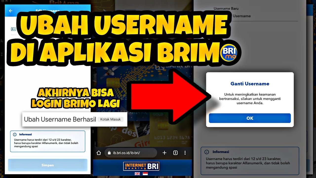 Ganti username user id langsung diaplikasi brimo bisa login kembali