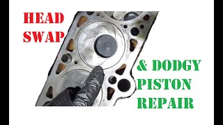 JB weld piston repair & Cylinder head swap ON THE SIDE OF THE ROAD! -- VW T3 TDi --