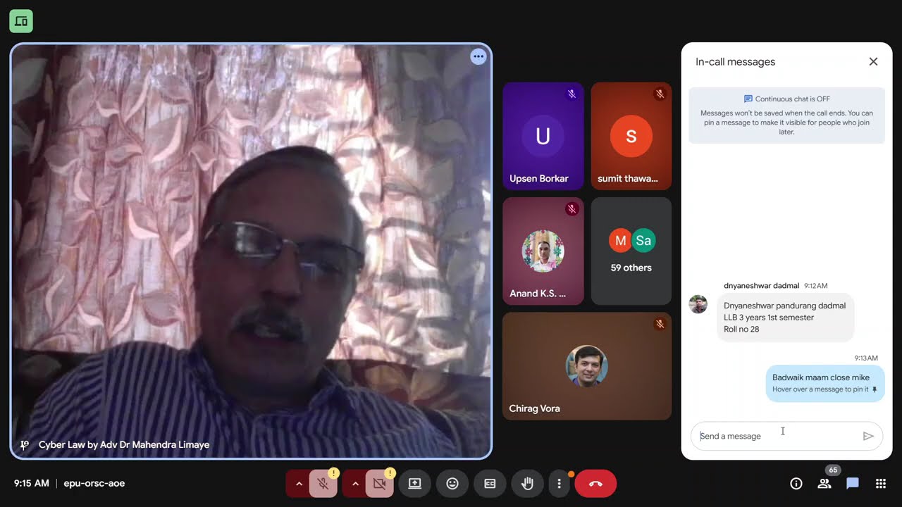 Webinar on Evolving Regime of Information Technology and Cyber Law