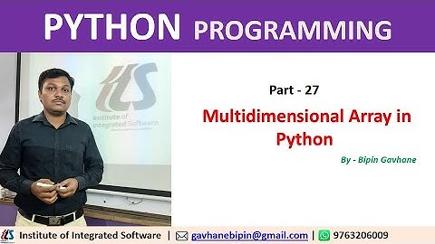Part - 27 : MultiDimensional Array in Python | Hindi Language