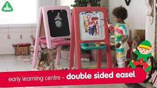 Let your little one get creative this christmas with these sturdy blue and pink double-sided plastic easels. It has a large wipe-clean 
