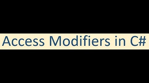 C# Series 031 Access Modifiers [public and private]