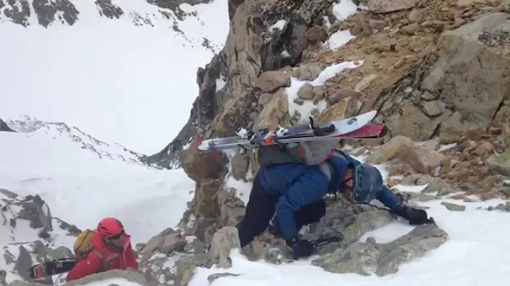 Skiing Dead Elk Couloir in Rocky Mountain National...