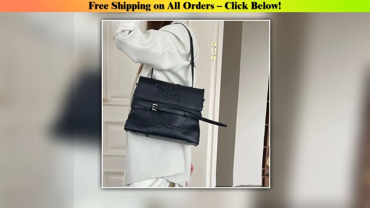 NEW Vintage Shoulder Bags For Women Flap  Leather Fashion Backpack Square Crossbody Messenger Bag