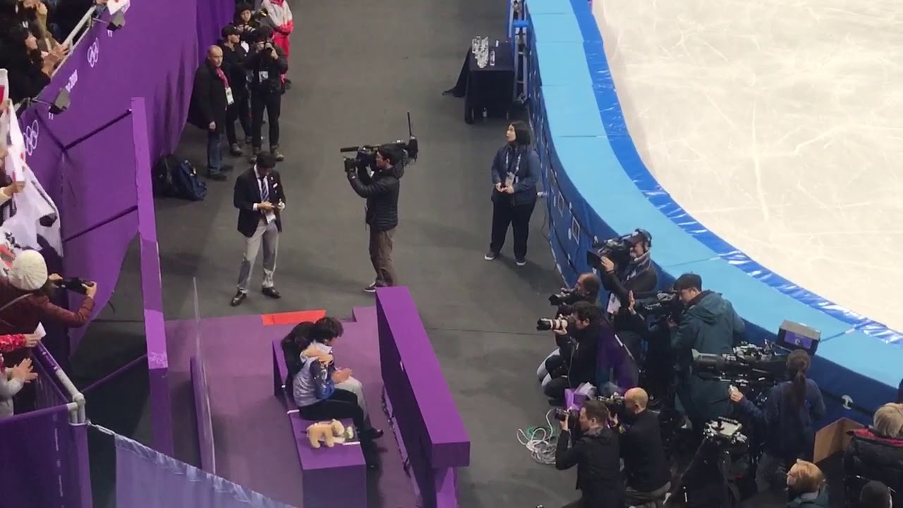 平昌オリンピック2018  宇野昌磨選手 金銀が確定した瞬間