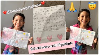 MAKING A GET WELL SOON CARD/LETTER FOR THE PATIENT OF COVID-19