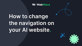 How To Change The Navigation On Your Ai Website Webwave Quick Tips
