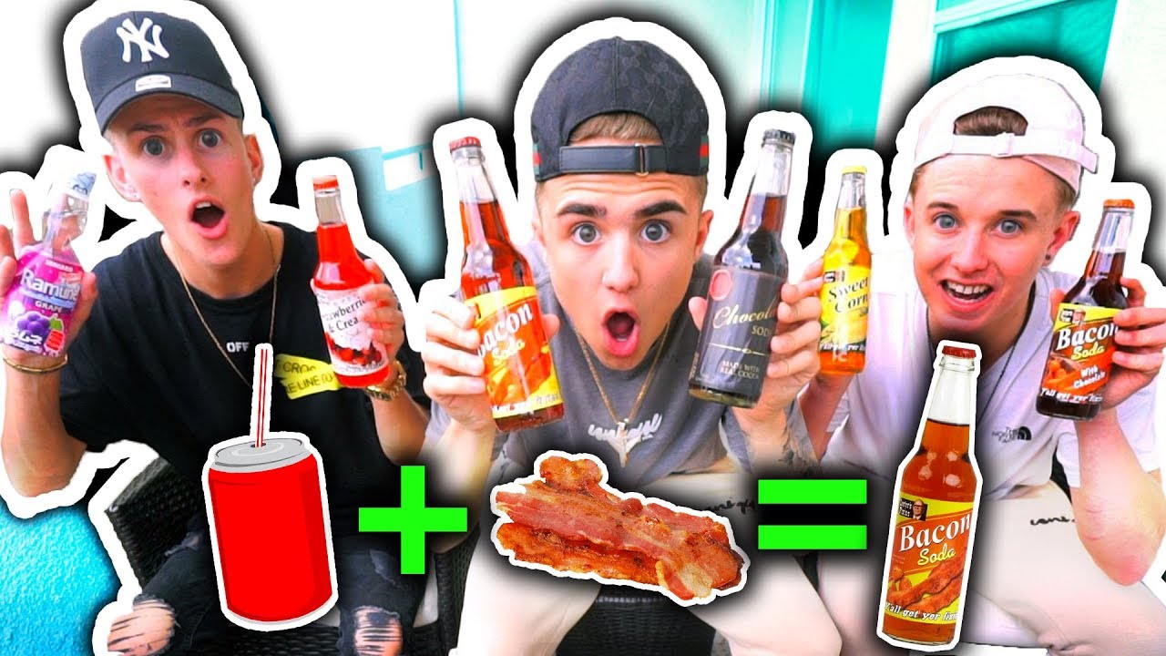 BRITISH BOYS TRY WEIRD AMERICAN SODA FLAVOURS! {Bacon, Sweetcorn, Chocolate + MORE!} *Taste Test*