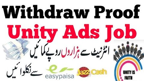UnityAdsJob Withdraw Proof Live || Ads Viewing Earning Website||Payment Via EasyPaisa Jazzcash