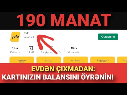 190 manat almaq üçün evdən çıxmadan kartınızın balansını öyrənin