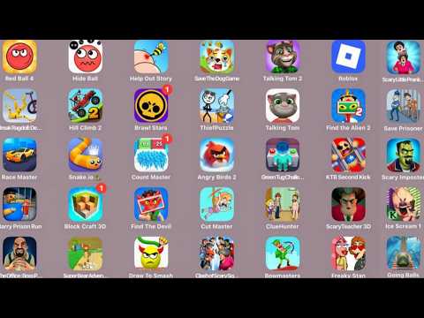 Roblox, Angry Birds 2, Brawl Stars, Hill Climb Racing 2, Snake.io, Talking Tom 2, Red Ball 4