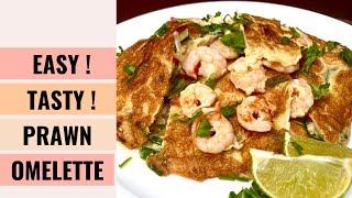 QUICK And EASY Prawn Omelette With Cooked Prawns | shrimps | Aunty Mary Cooks 💕