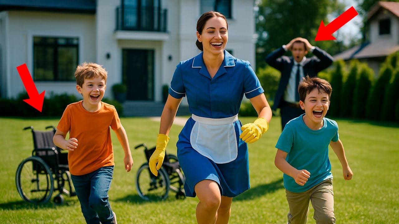 MILIONÁRIO NÃO ACREDITA QUANDO OLHA A FAXINEIRA FAZENDO MILAGRE COM SEUS FILHOS CADEIRANTES