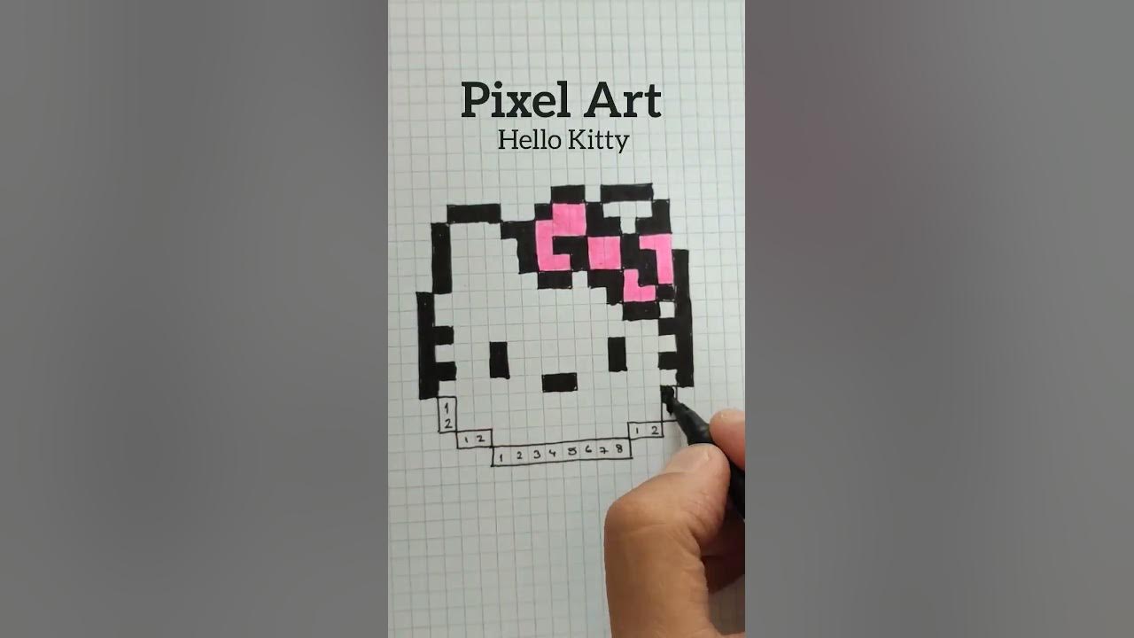 Hello Kitty Pixel Art - How to draw Hello Kitty? #hellokitty