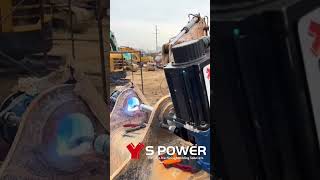 Use S Power portable line boring machine to repair excavators#welding #excavator #enginerepair