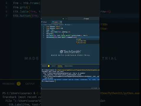 create GUI App with Tkinter, - Step by Step Python Tutorial for Beginners.#shorts