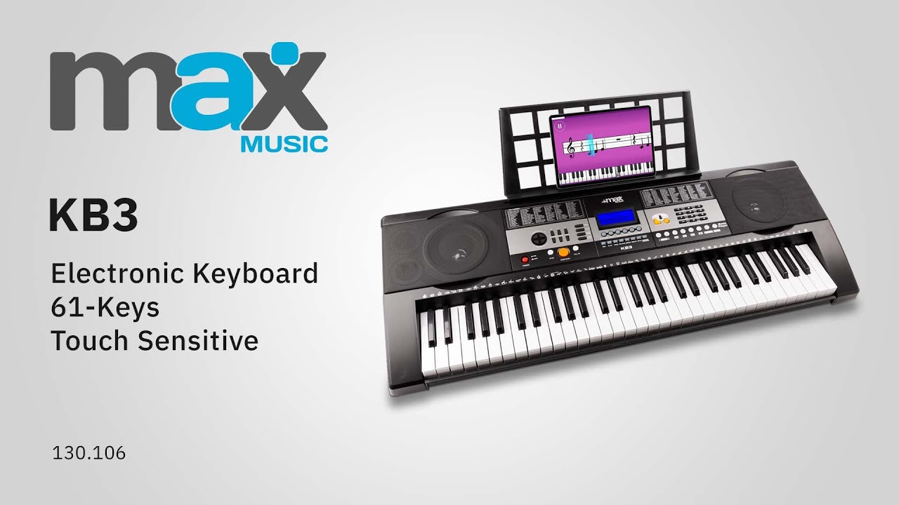 Clavier piano - Clavier MAX KB5SET pour débutants avec 61 touches  lumineuses, support