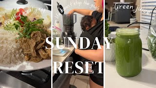 PRODUCTIVE SUNDAY RESET | meal prep with a newborn + green juice + trying out copilot workout app