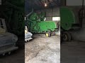 John Deere 55H Combine - Backing out of the shop @ Old Ranch
