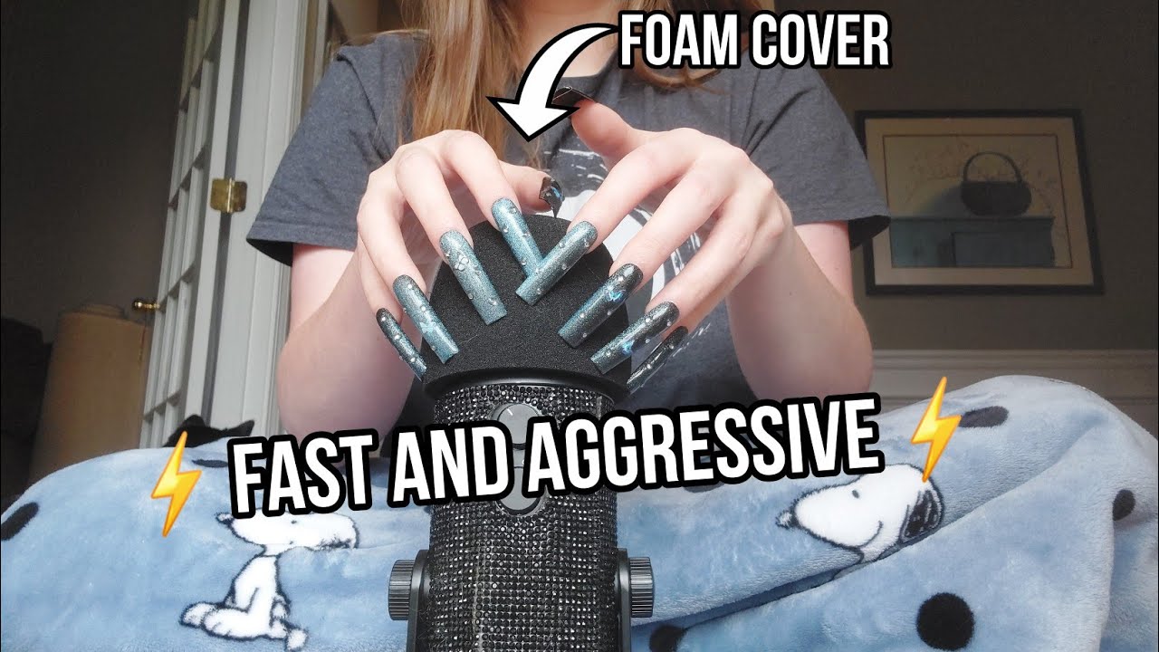 FAST AND AGGRESSIVE FOAM COVER MIC SCRATCHING ASMR