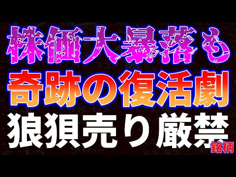 株価大暴落も奇跡の復活劇！狼狽売り厳禁銘柄