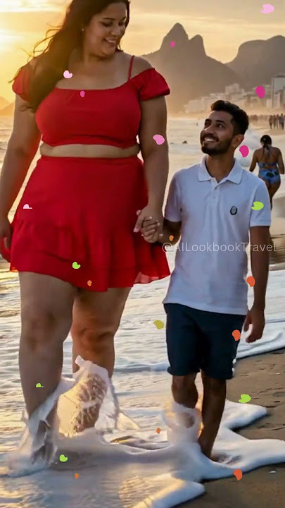 Too Tall, Too Strong AI Love Story at Copacabana 🌅  #ailookbook  #plussize