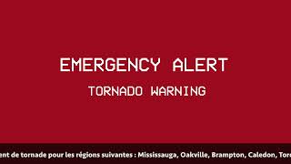 Canadian EAS / Alert Ready Mock: Tornado Warning for the GTA, Kitchener and Waterloo [READ DESC!!]