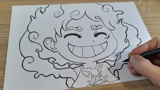 COMO DESENHAR LUFFY GEAR 5 CHIBI ONE PIECE