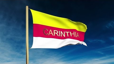 4K Carinthia flag slider style with title. Waving in the wind with cloud background animation Stock