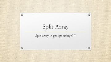 Split array using C#